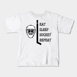 "Elevate Your Style with 'Eat Sleep Hockey Repeat' T-Shirt - Perfect for Hockey Fans! Kids T-Shirt